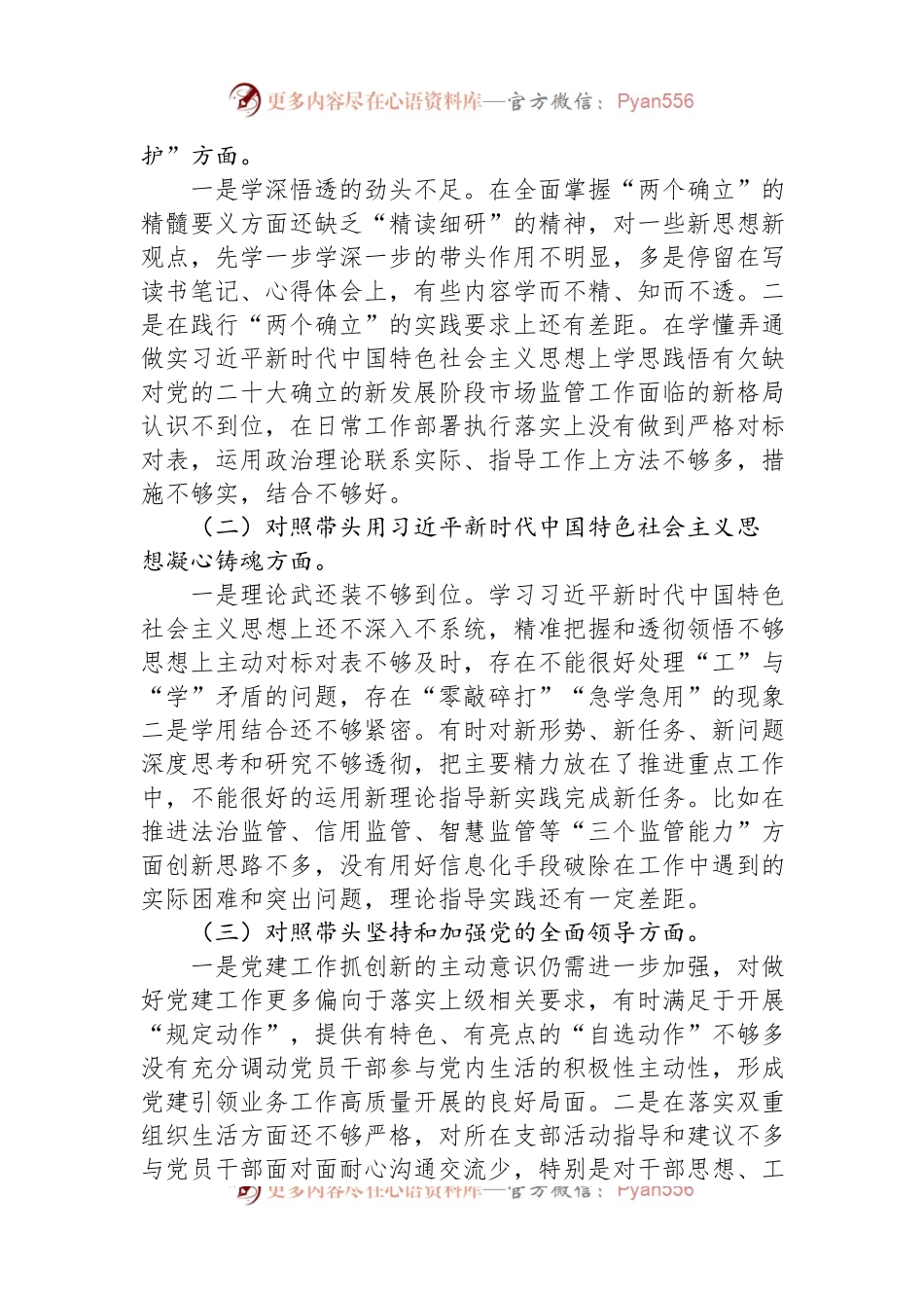 市场监管局2022年度领导干部民主生活会个人发言提纲.docx_第2页