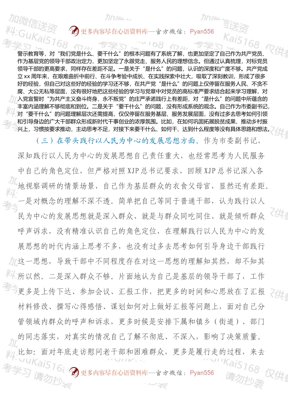 市委副书记年末专题民主生活会对照检查材料（五个带头）.docx_第2页