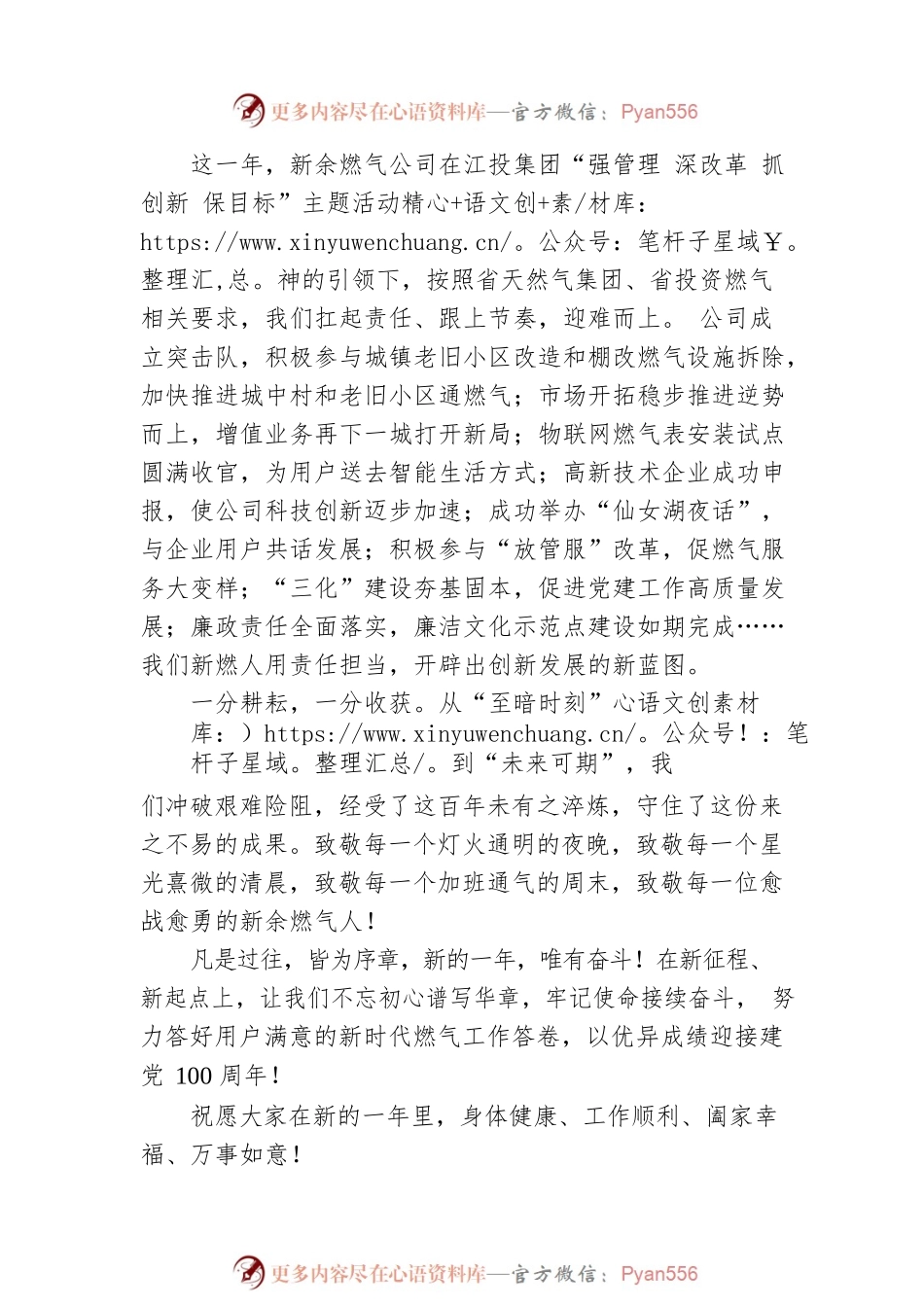 新余燃气公司总经理20XX年新春致辞.docx_第2页