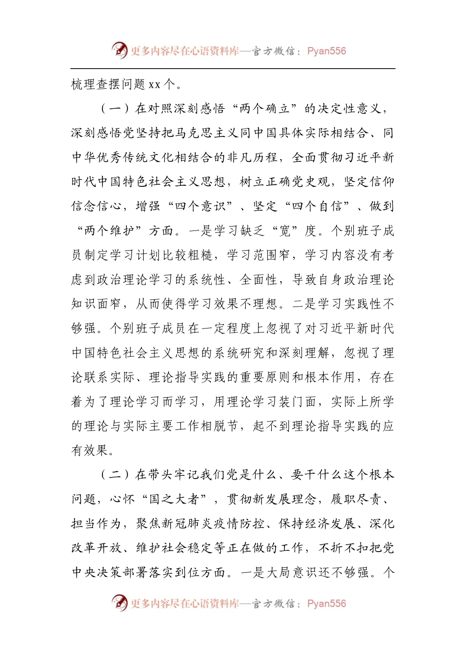 市委班子2021年末党史学习教育五个方面专题民主生活会对照检查材料.docx_第2页