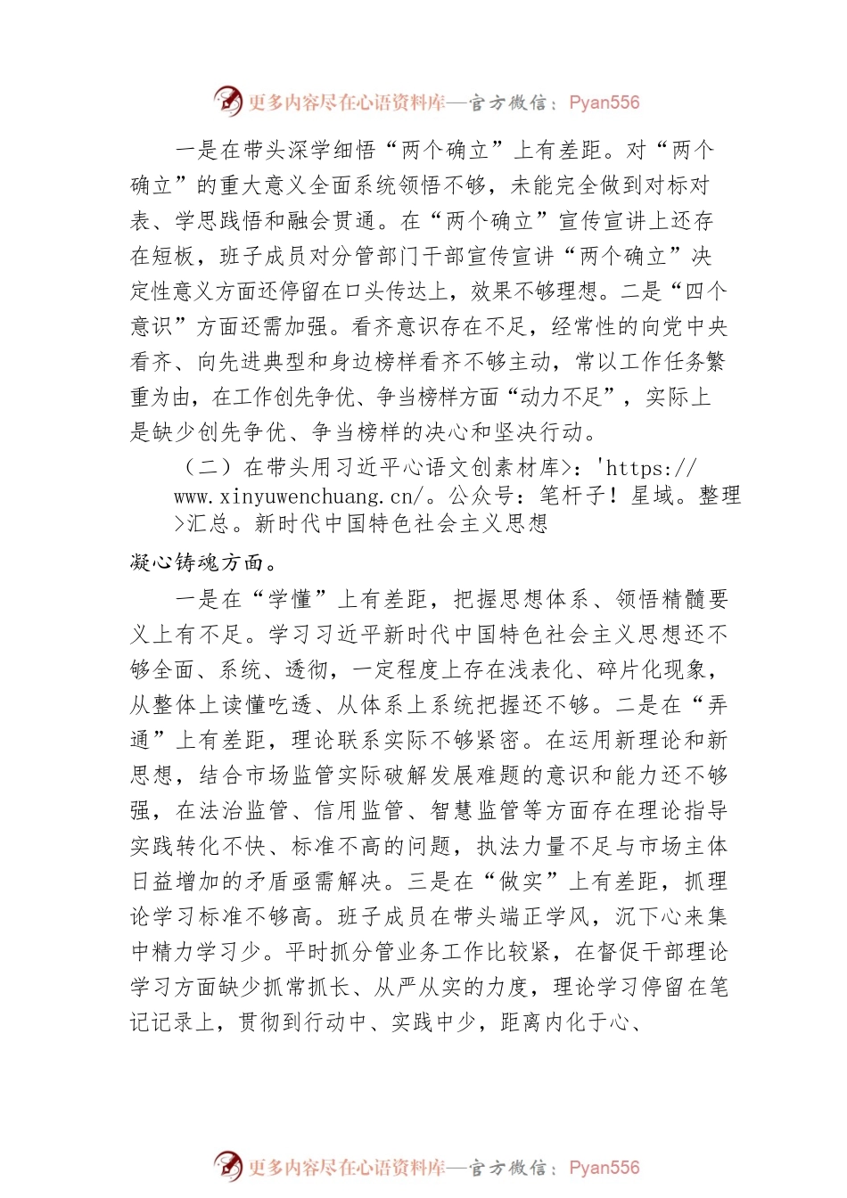 市场监管2022年度领导班子民主生活会发言提纲.docx_第2页