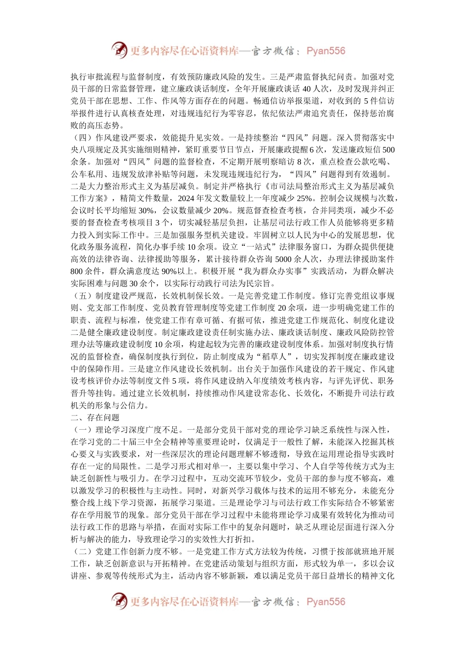 市司法局关于2024年全面从严治党工作总结.docx_第2页