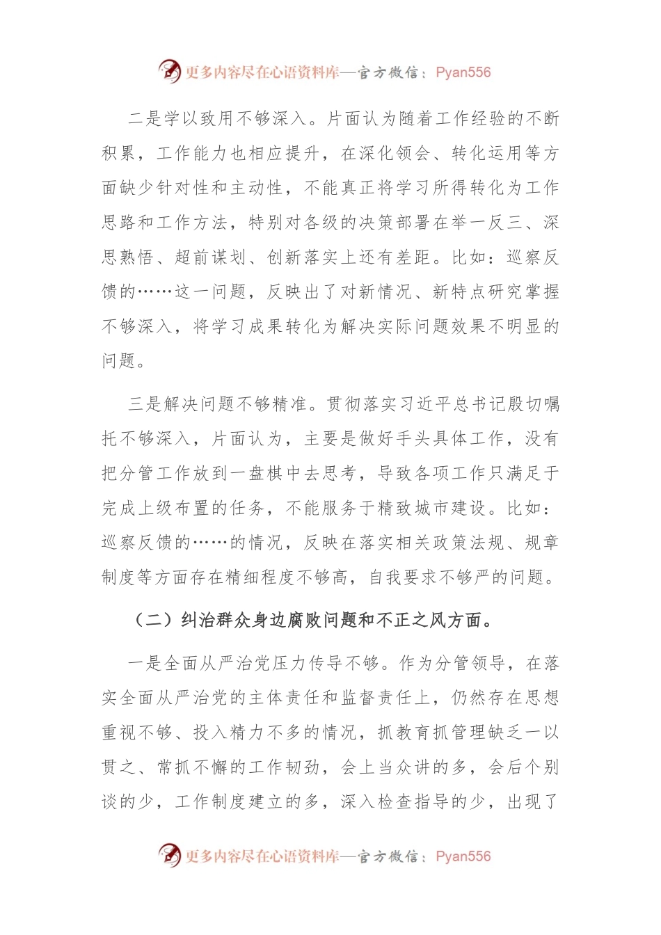 市委巡察整改专题民主生活会个人发言提纲.docx_第2页