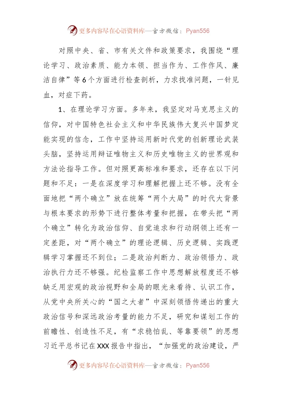 市纪委副书记、监委副主任2023年专题民主生活会个人对照检查发言材料.docx_第2页
