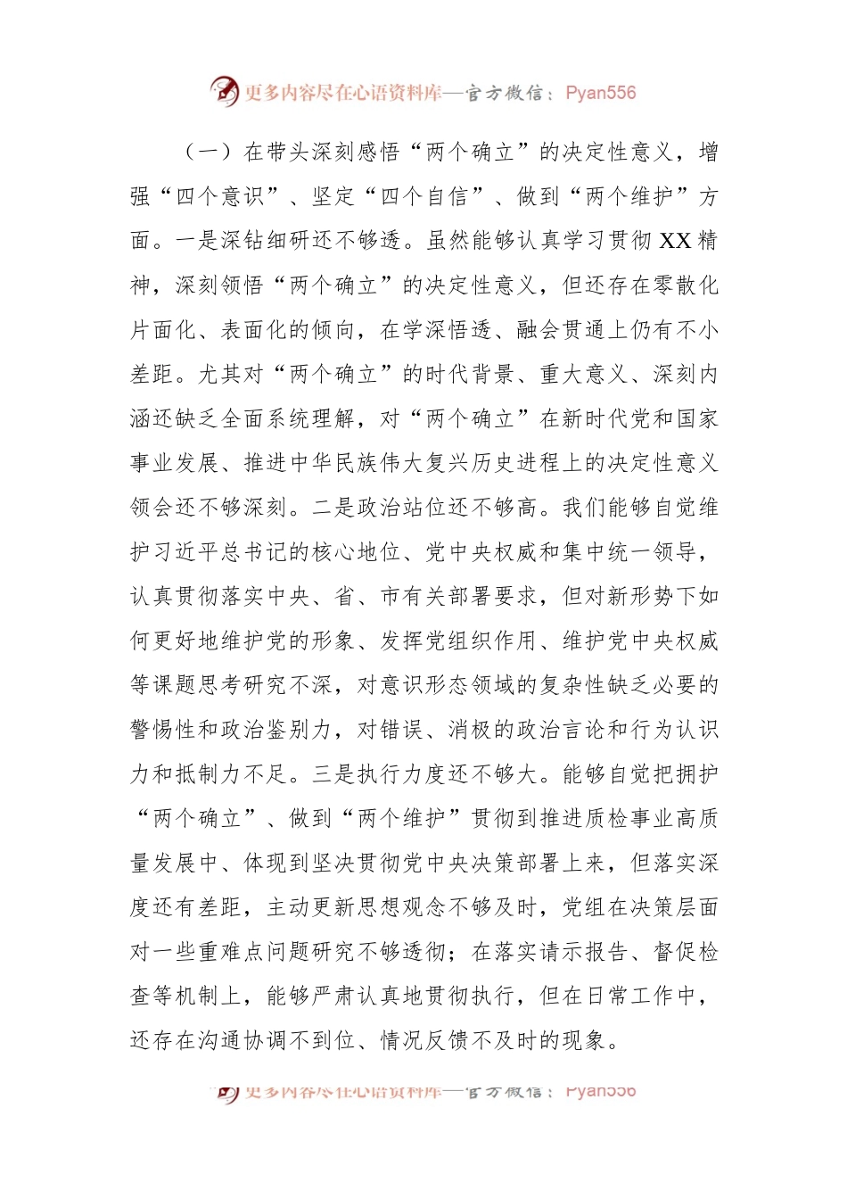 市场监督管理局党组班子2022年度民主生活会“六个带头”对照检查材料.docx_第2页