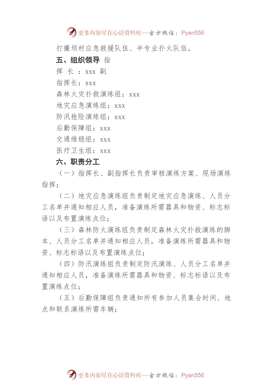打撮坝村2022年森林火灾扑救、地灾应急和防汛抢险联合演练方案（20220509）.docx_第2页