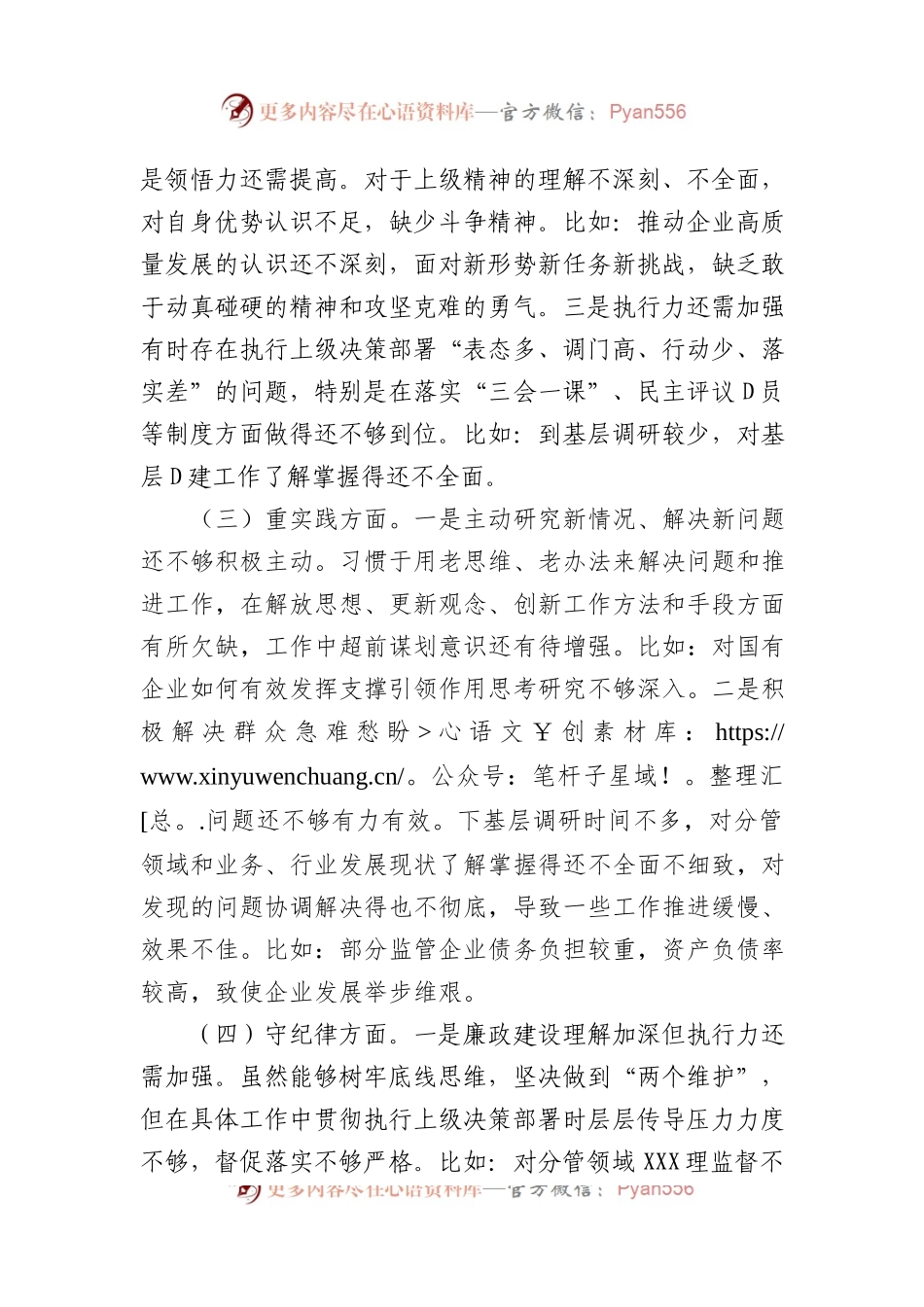 市国资委党委书记2024年民主生活会个人对照检查材料.docx_第2页