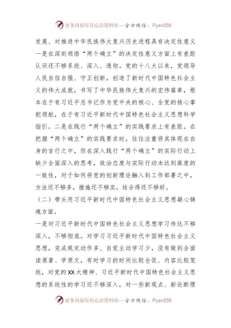 新华书店年度民主生活会个人（六个带头）发言提纲.docx_第2页