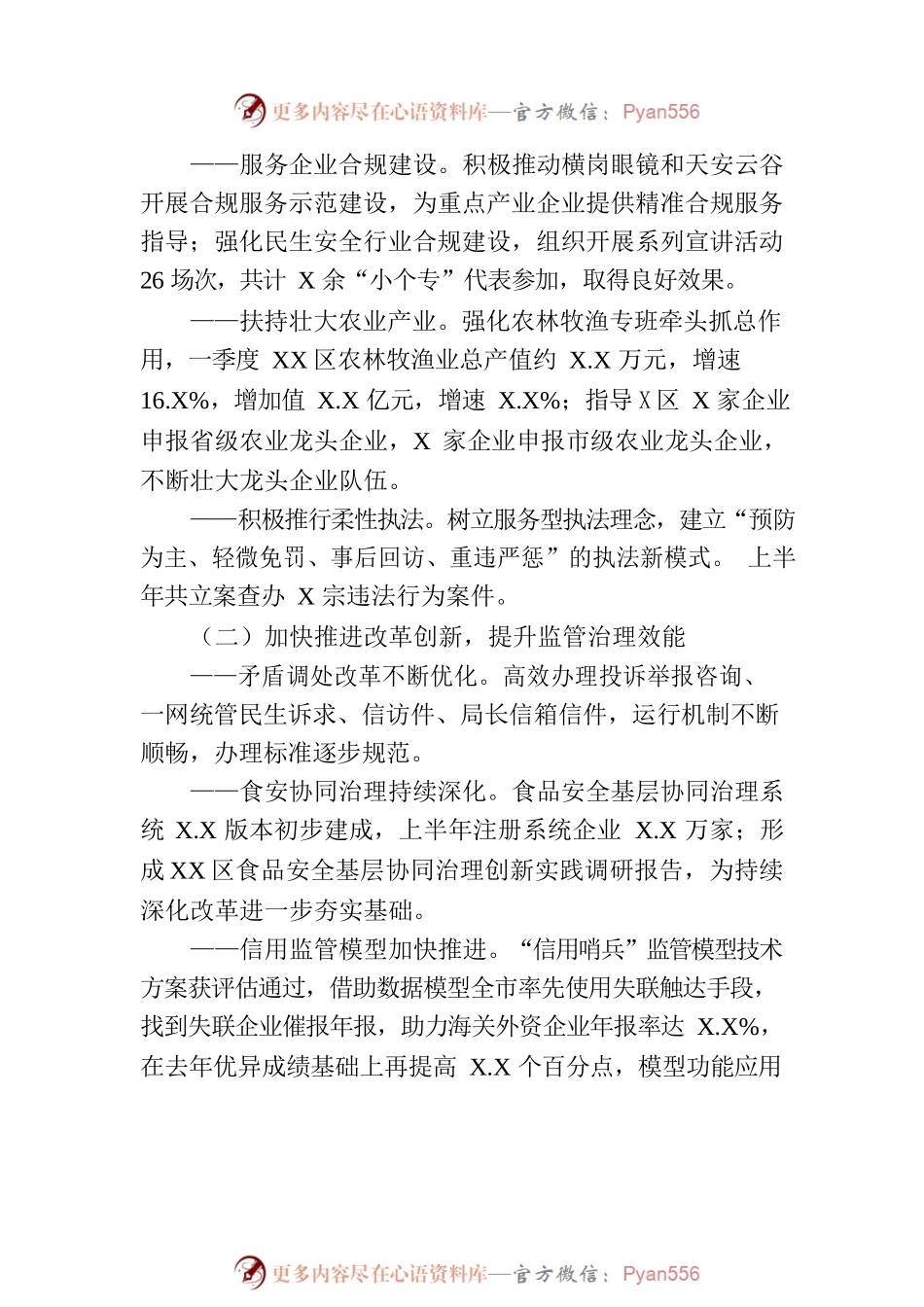 市市场监管局XX局2023年上半年工作总结与下半年工作计划（20230728).docx_第2页