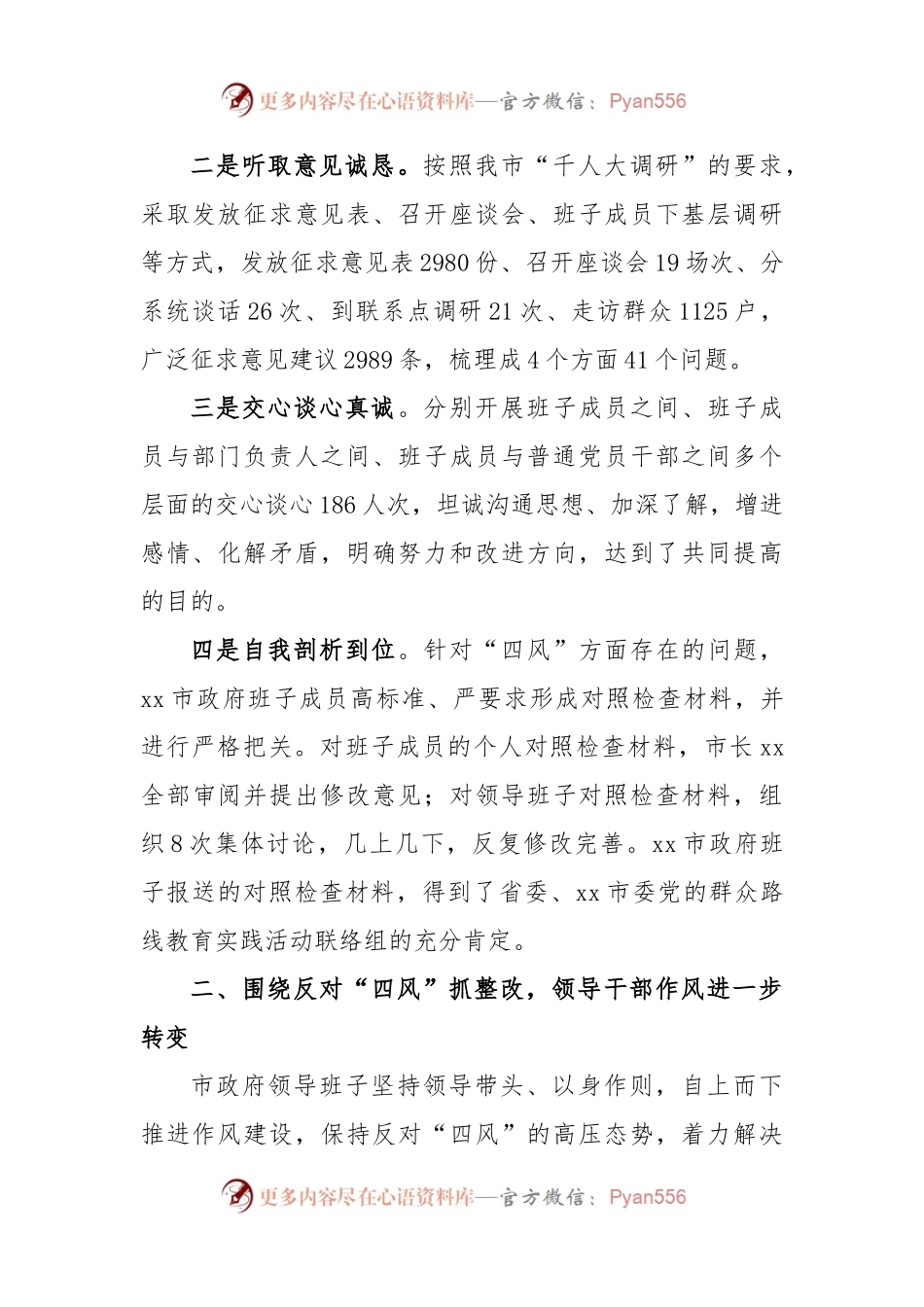 市政府领导班子“四风”问题整改情况总结.docx_第2页