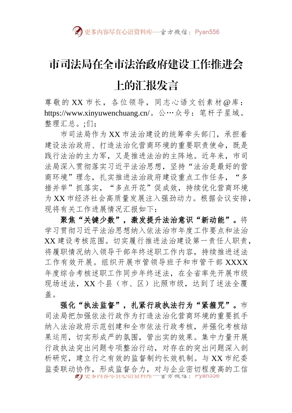 市司法局在全市法治政府建设工作推进会上的汇报发言.docx_第1页