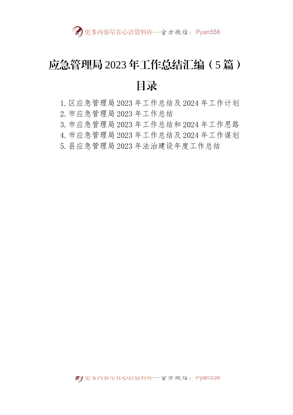 应急管理局2023年工作总结汇编（5篇）.docx_第1页