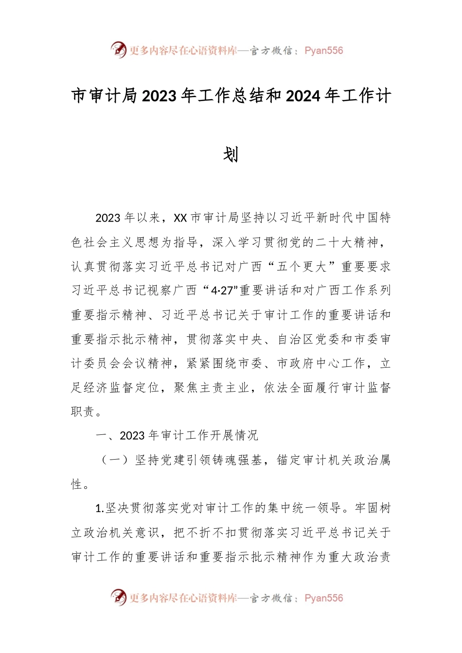 市审计局2023年工作总结和2024年工作计划.docx_第1页
