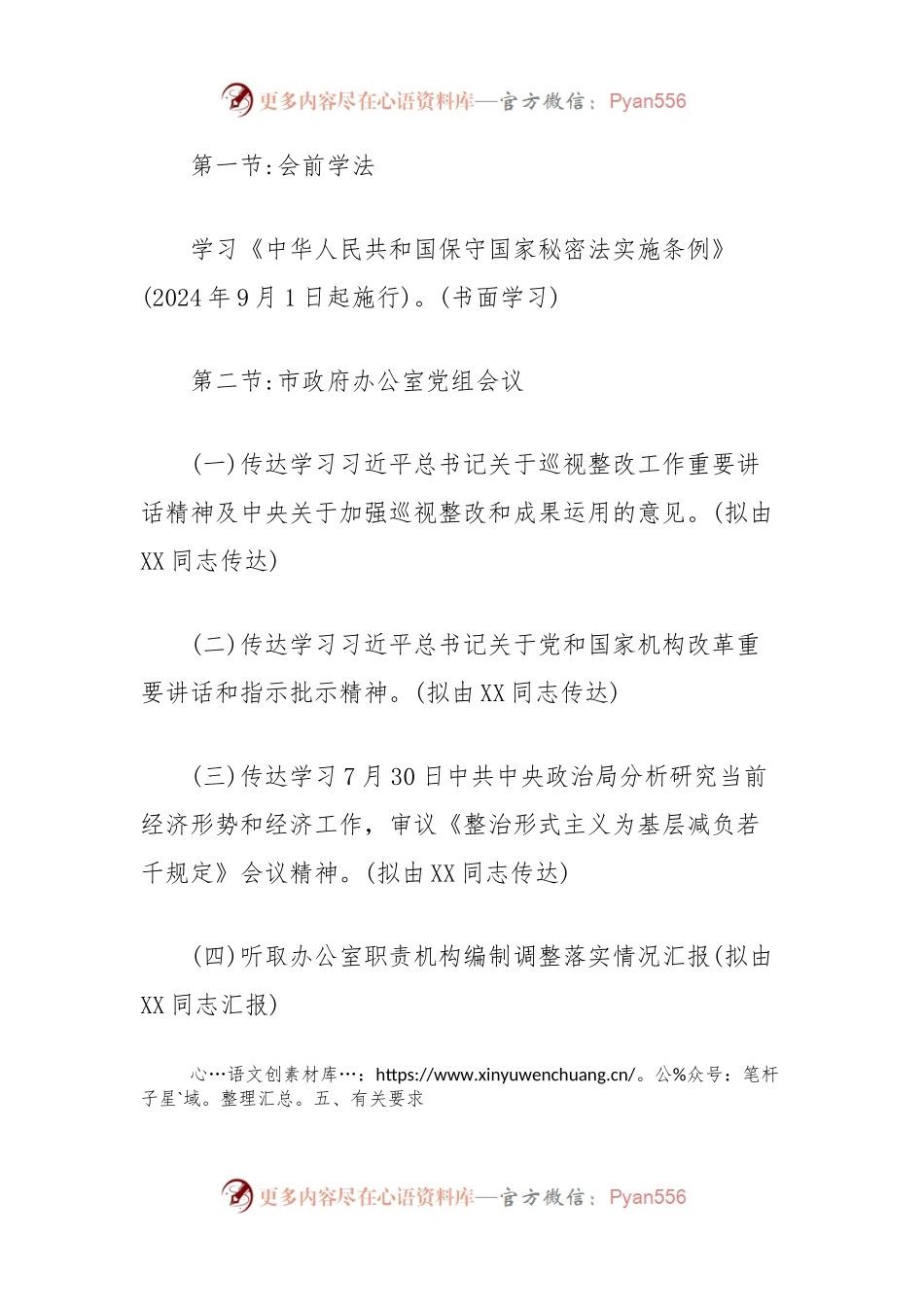 市政府办公室党组会议方案.docx_第2页
