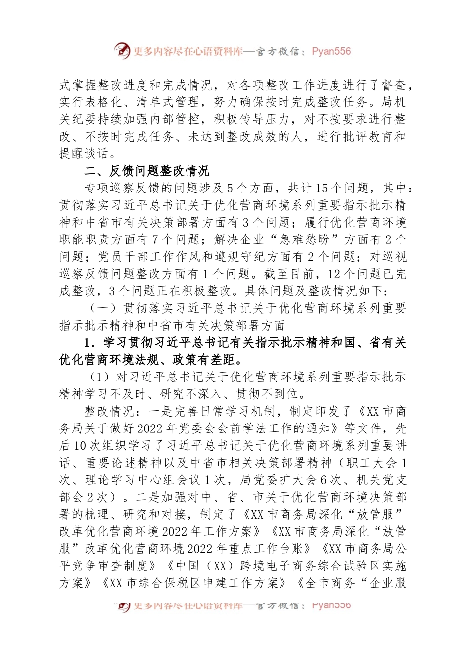 市商务局委员会关于优化营商环境专项巡察整改情况的通报.docx_第2页