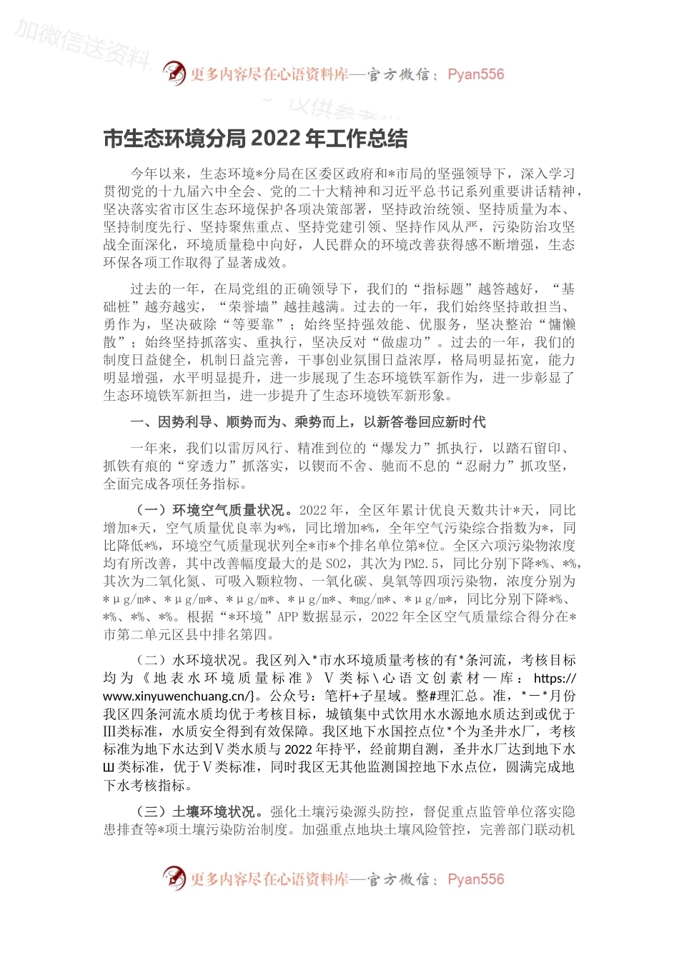 市生态环境分局2022年工作总结.docx_第1页