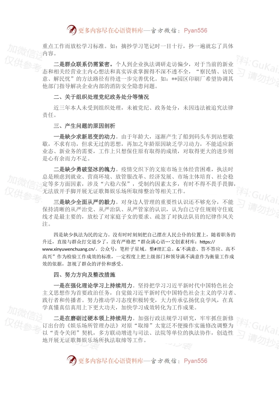 文旅行业专项教育问题检视专题会发言材料.docx_第2页