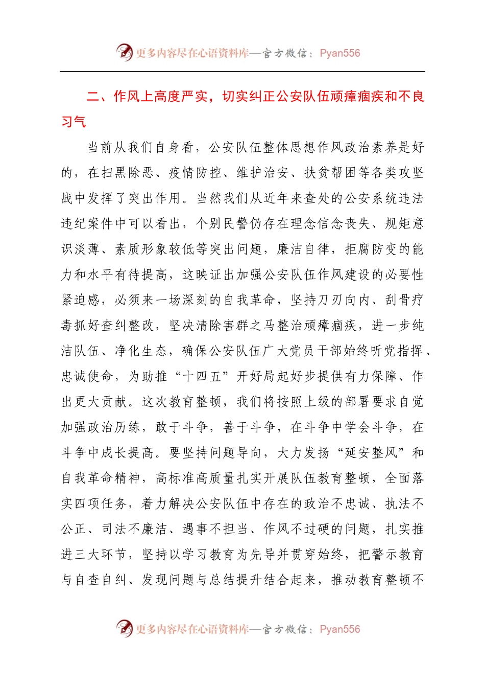 政法队伍教育整顿表态发言（公安）.docx_第2页