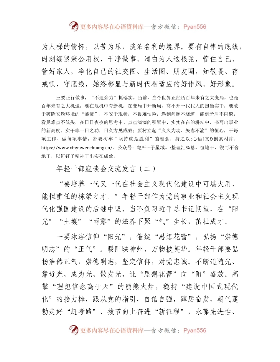 年轻干部座谈会交流发言2篇.docx_第2页