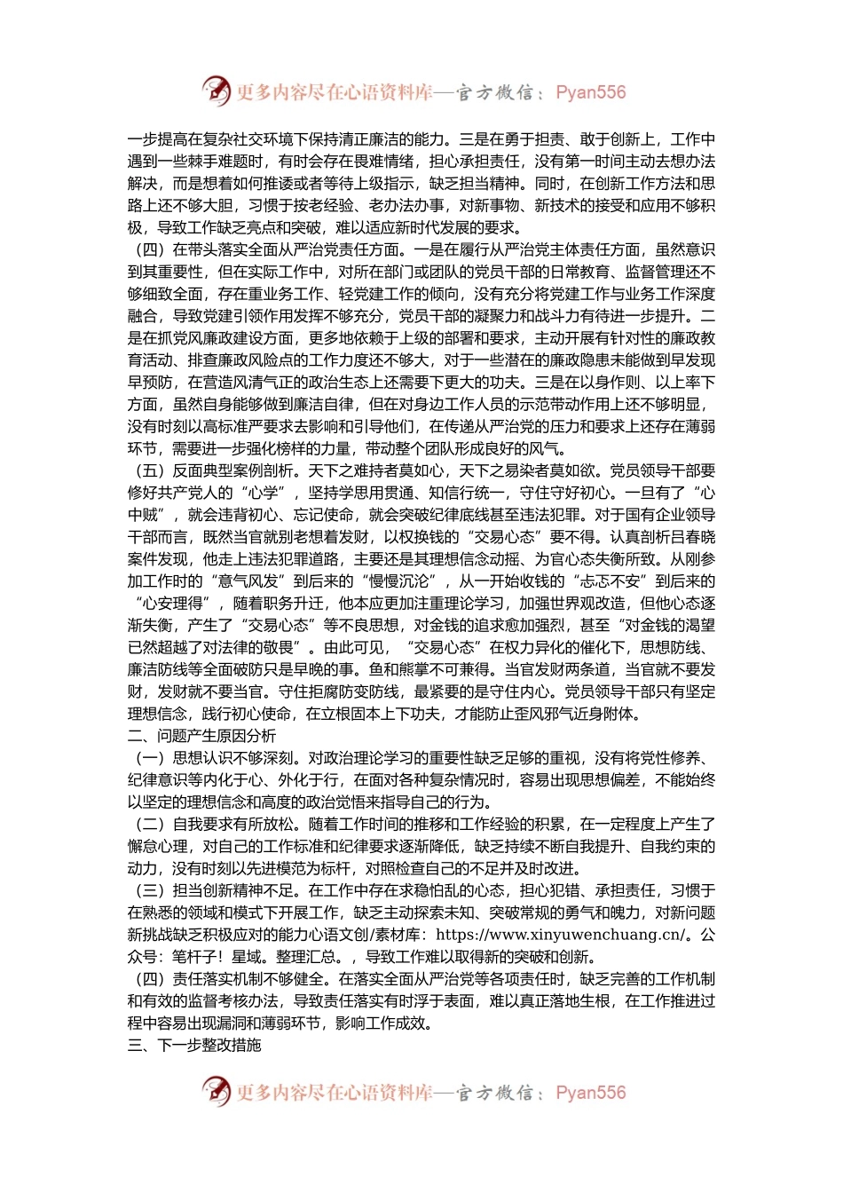 市直单位主要负责人2024年度专题民主生活会对照检查发言材料（四个带头）.docx_第2页