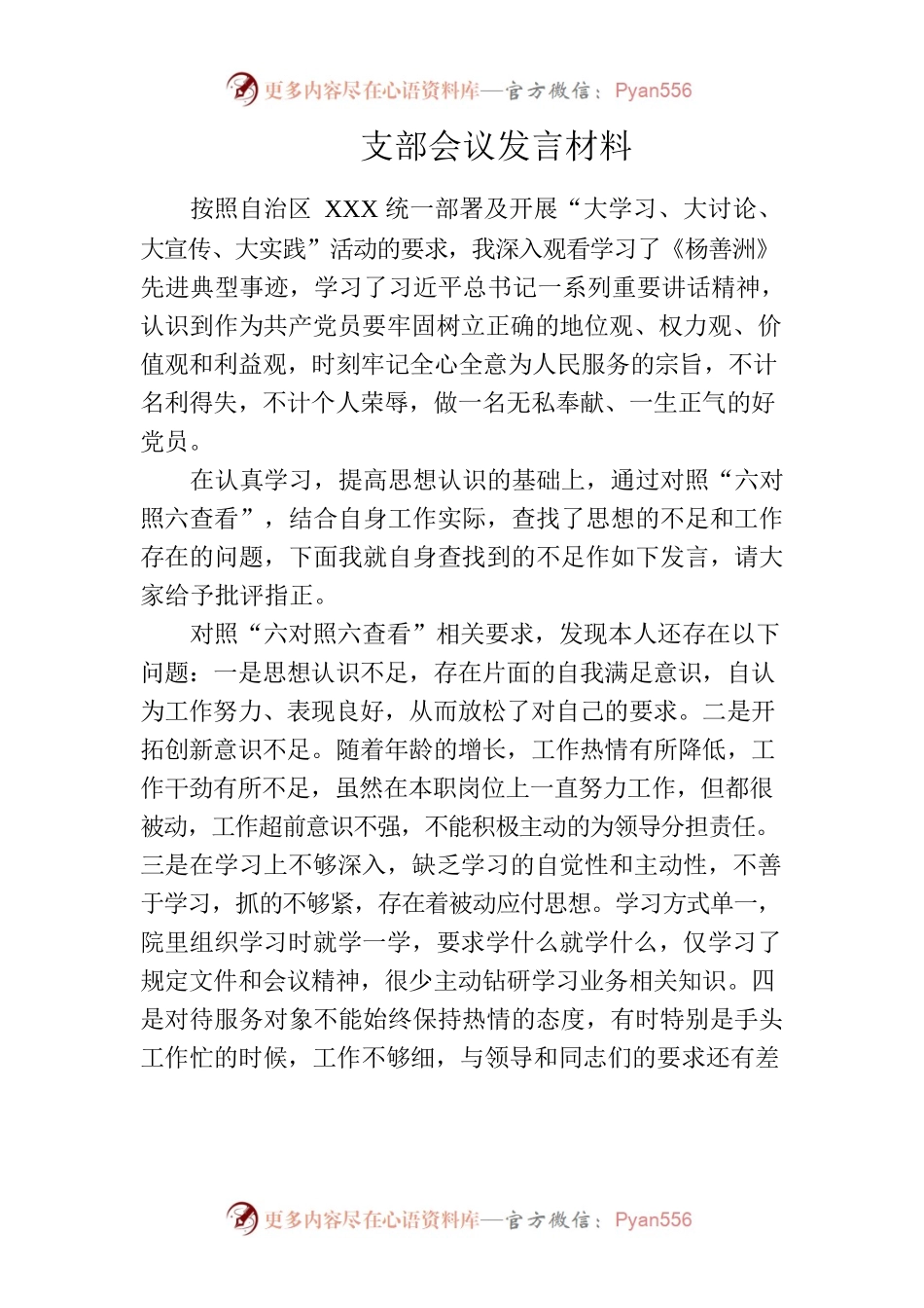 支部学习讨论发言材料.docx_第1页