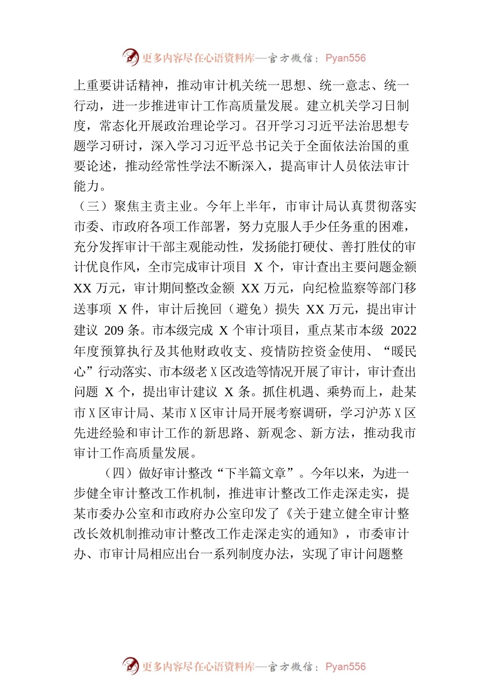 市审计局2023年上半年工作总结和下半年工作安排(20231101).docx_第2页