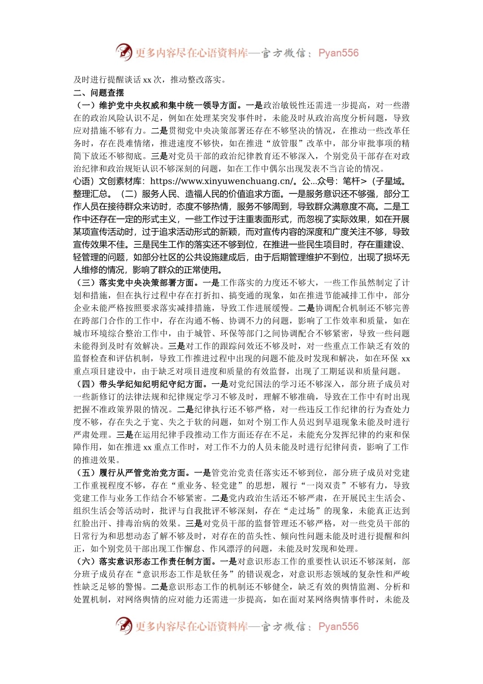 市政府办公室领导班子2024年民主生活会对照检查发言材料.docx_第2页