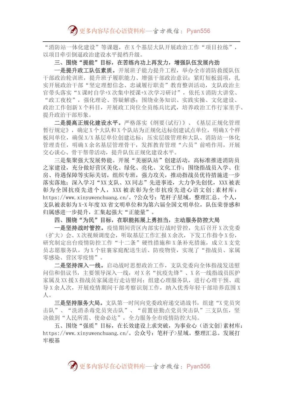 市消防救援支队X年政治工作总结.docx_第2页