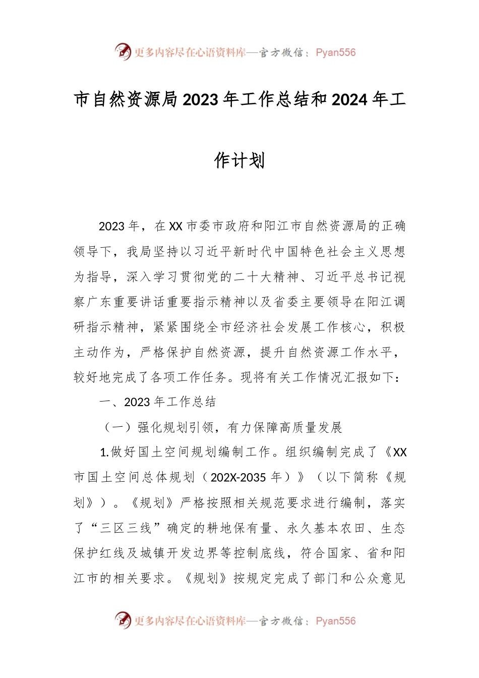 市自然资源局2023年工作总结和2024年工作计划.docx_第1页
