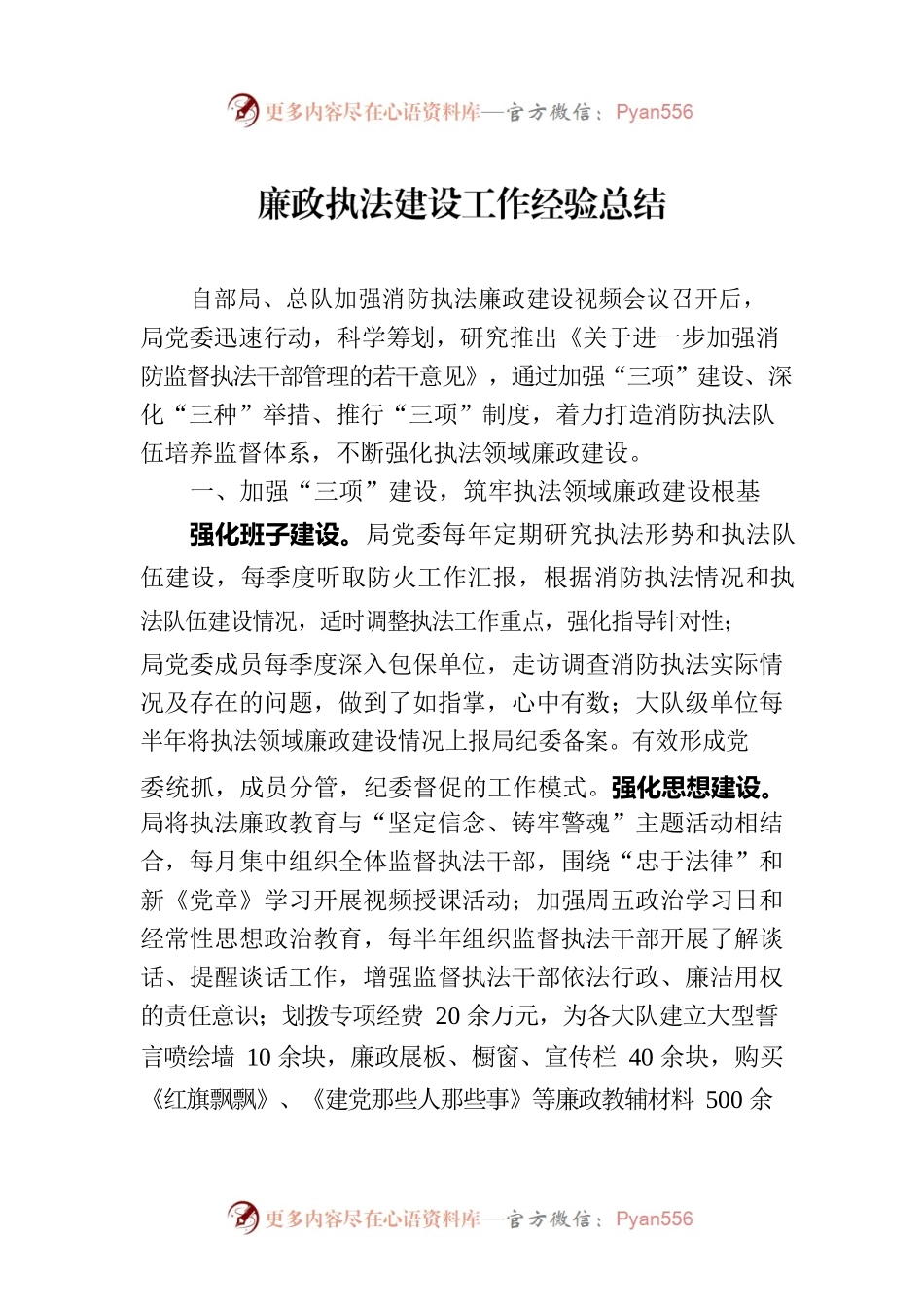 廉政执法建设工作经验总结.docx_第1页