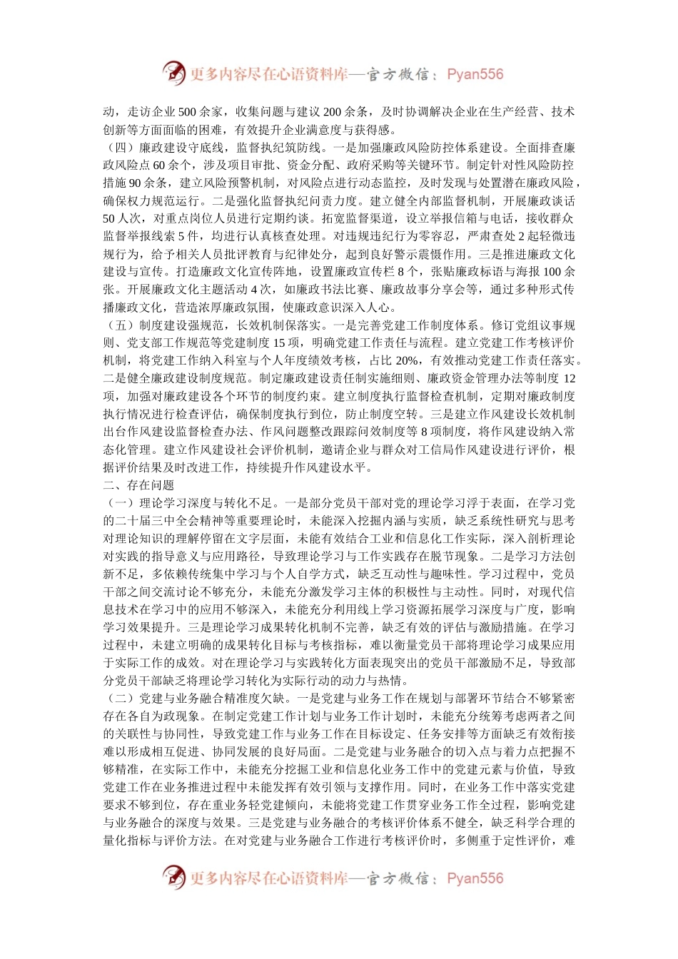 市工信局党组关于2024年度落实全面从严治党责任制情况报告.docx_第2页