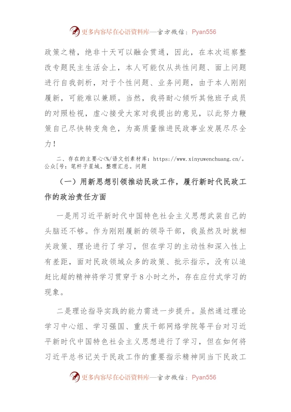 新任副局长巡察反馈意见整改专题民主生活会个人对照检查材料.docx_第2页