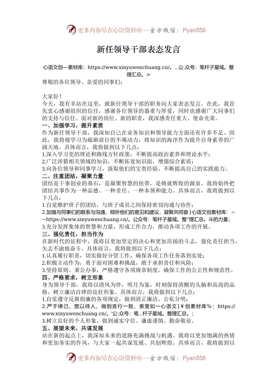 新任领导干部表态发言.docx_第1页