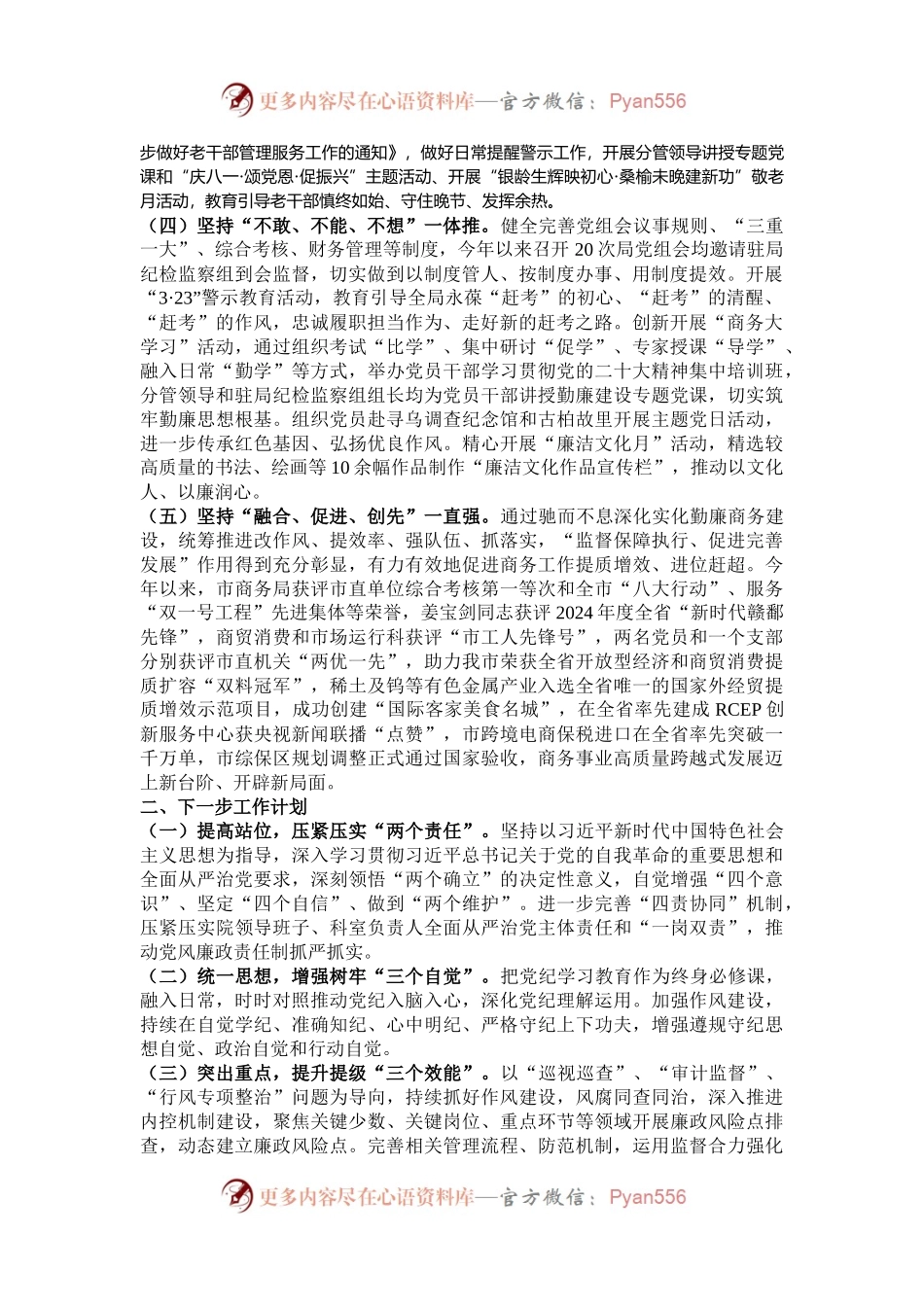 市商务局2024年度党风廉政建设工作总结.docx_第2页