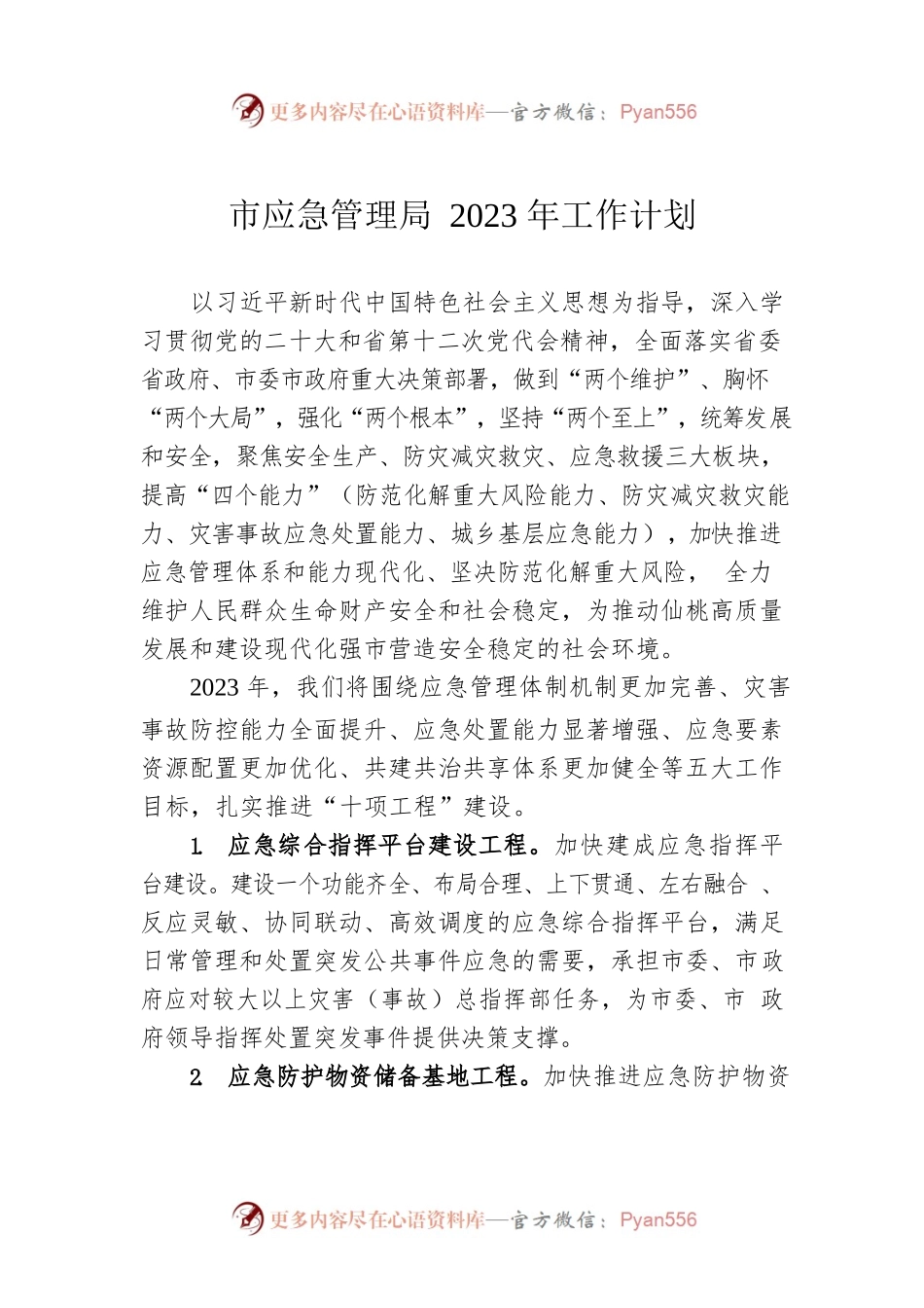 市应急管理局2023年工作计划.docx_第1页