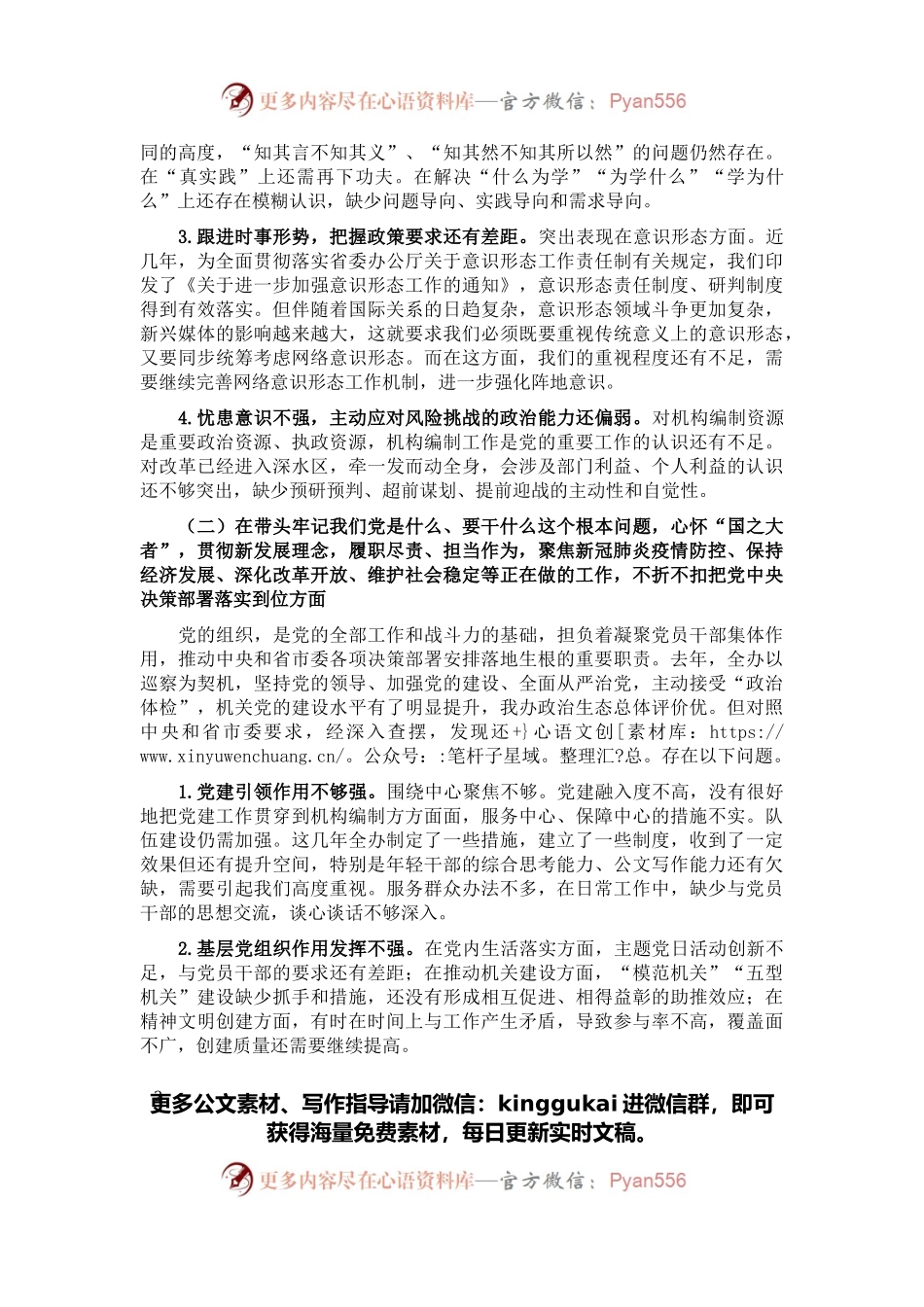 市直部门领导班子党史学习教育专题民主生活会对照检查材料.docx_第2页