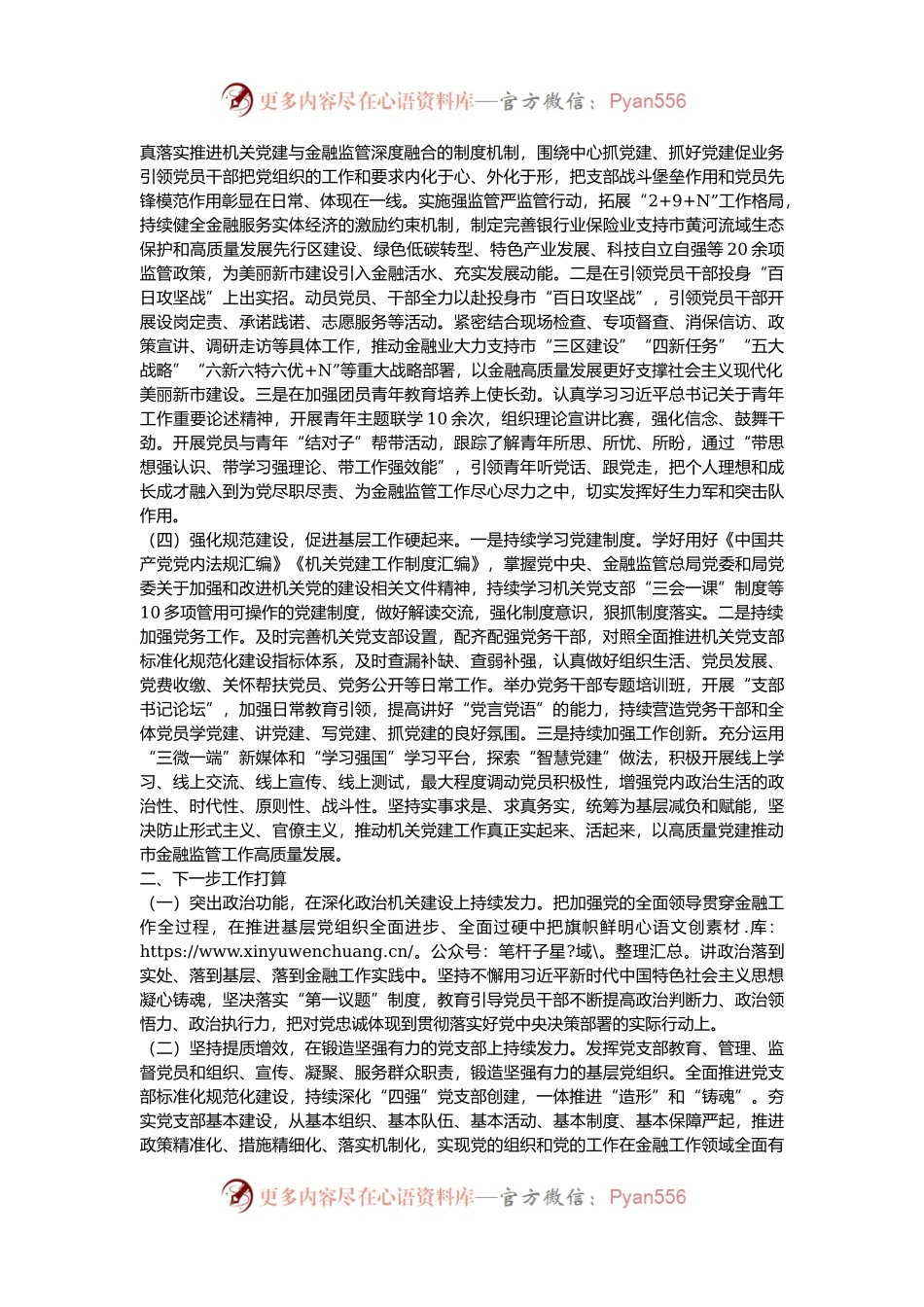 市金融局党组2024年落实全面从严治党主体责任工作情况报告.docx_第2页