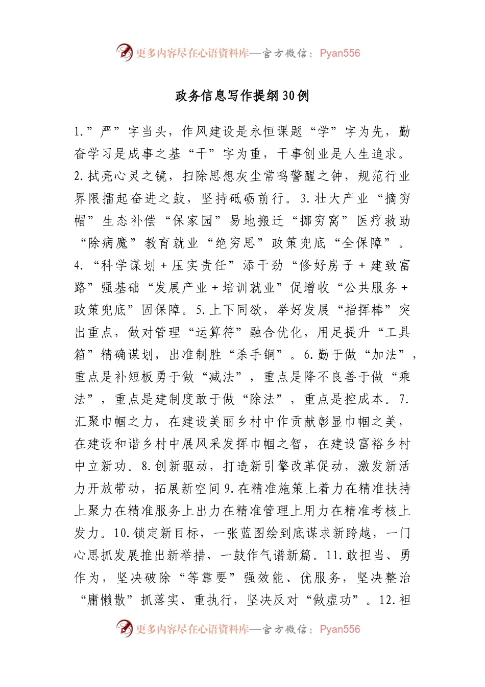政务信息写作提纲30例.docx_第1页