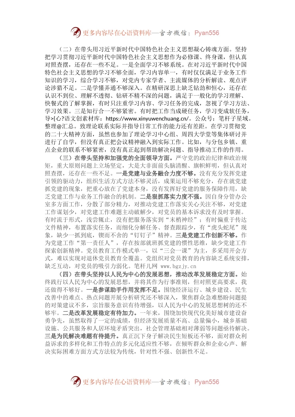 市委领导干部2022年度民主生活会个人对照检查材料.docx_第2页