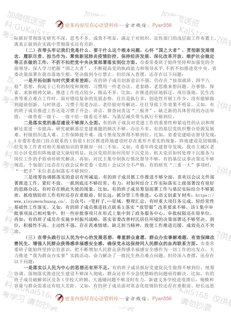 市委常委班子党史学习教育专题民主生活会对照检查材料（二）.docx_第2页