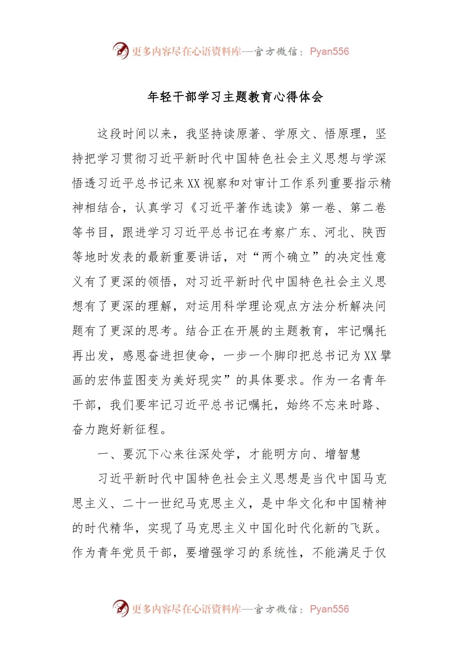 年轻干部学习主题教育心得体会.docx_第1页