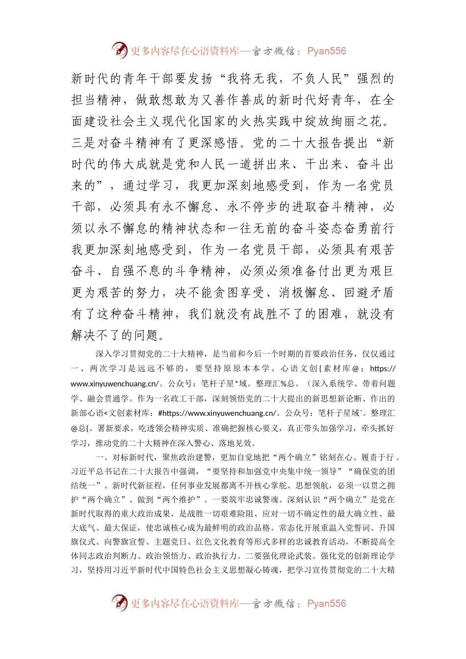 政工干部：学深悟透笃行+忠诚担当履职+以昂扬斗志奋进新征程(公安）.docx_第2页