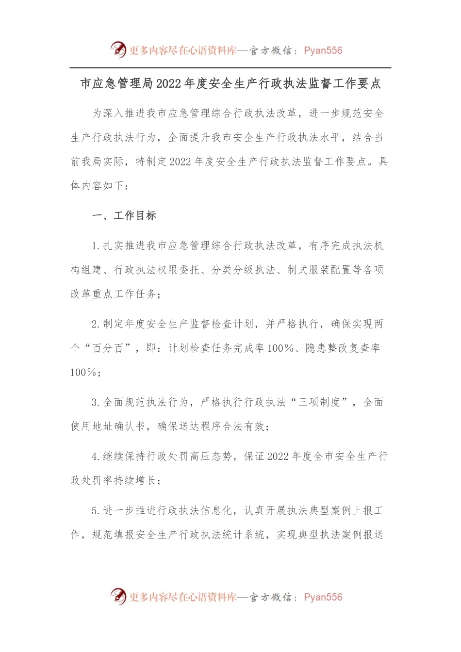 市应急管理局2022年度安全生产行政执法监督工作要点.docx_第1页