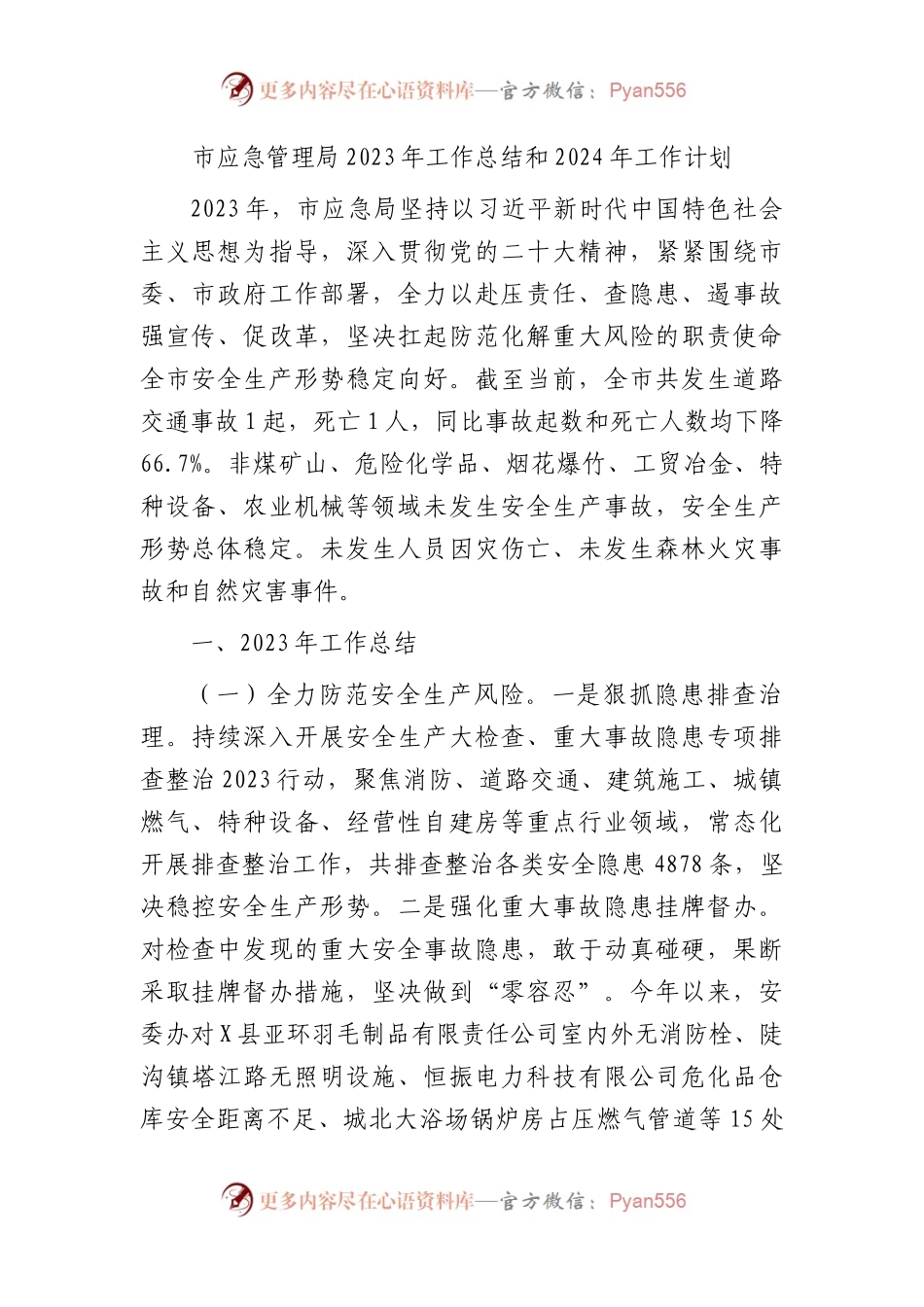 市应急管理局2023年工作总结.docx_第1页