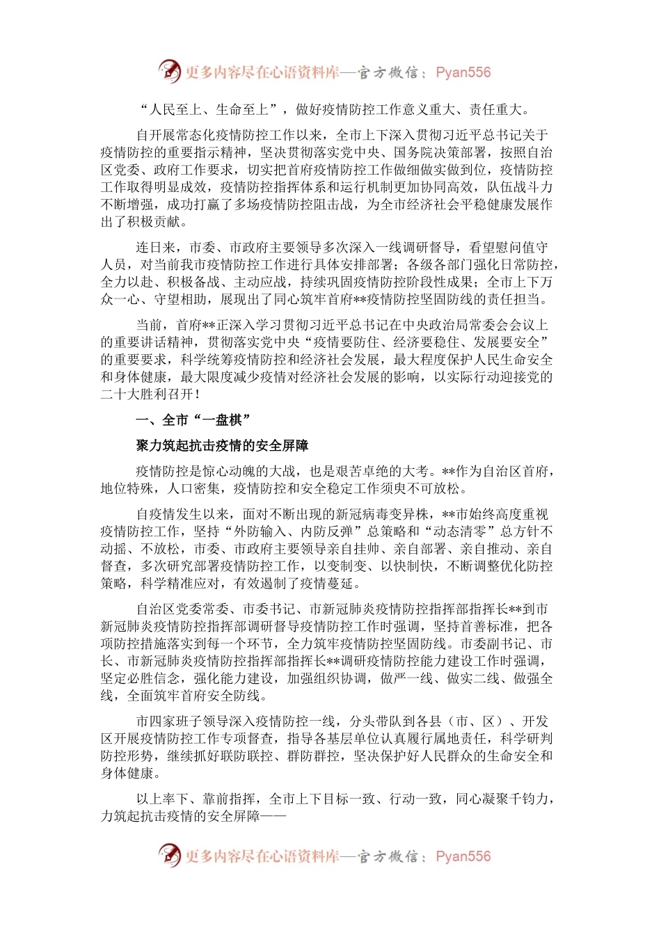 市持续强化新冠肺炎疫情防控工作成效报告.docx_第1页