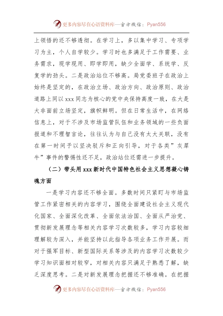 市场监督管理局领导班子2022年度民主生活会对照检查材料.docx_第2页