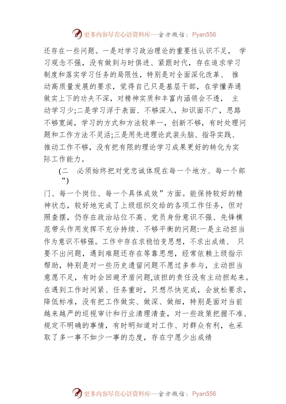 市局党员干部狠抓工作落实专题组织生活会对照检查剖析发言(二）.docx_第2页