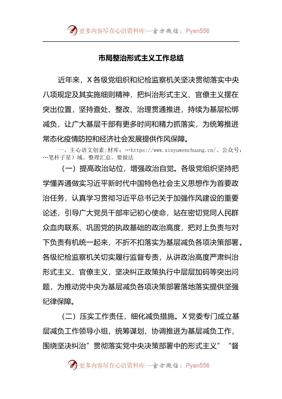 市局整治形式主义工作总结.docx_第1页