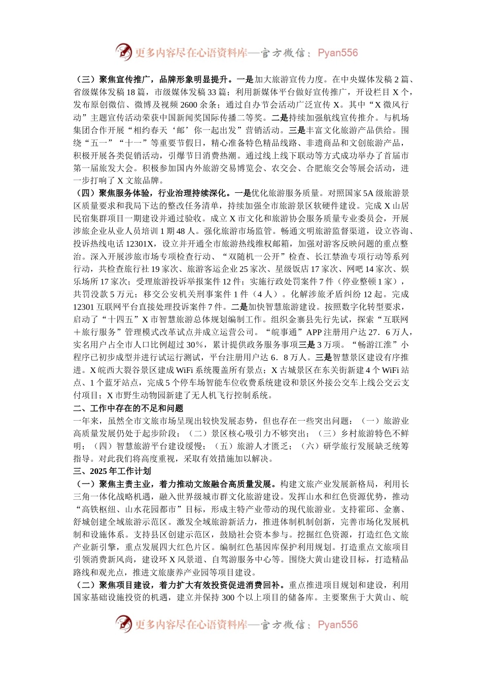 市文旅局2024年度工作总结和2025年工作计划.docx_第2页