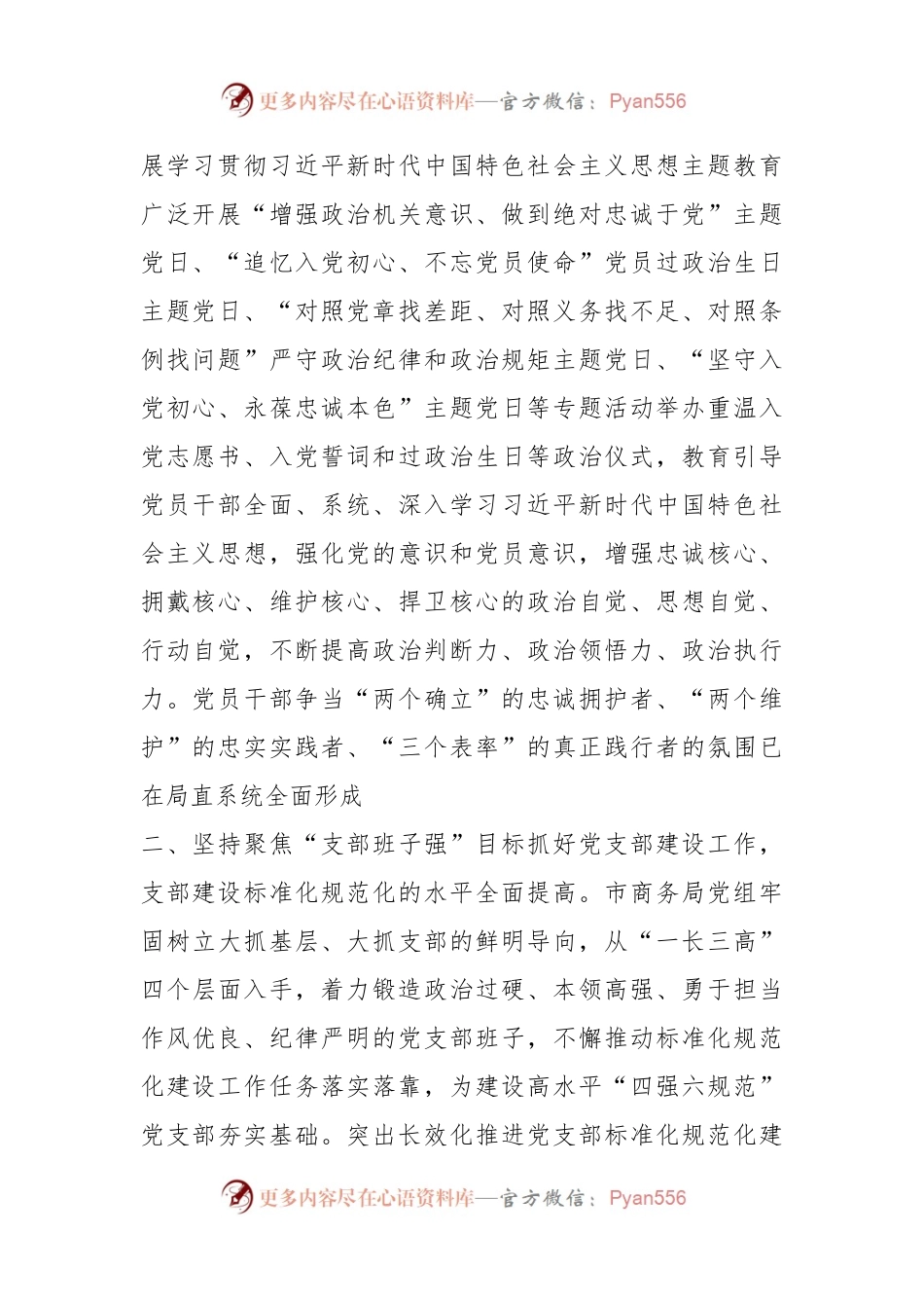 市商务局关于机关党建工作进展情况汇报.docx_第2页